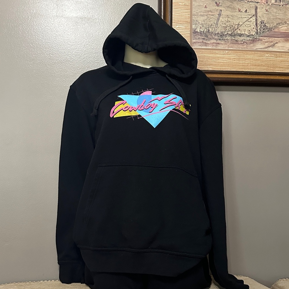 Black Hoodie with Cowboy Sh*t graphic size large